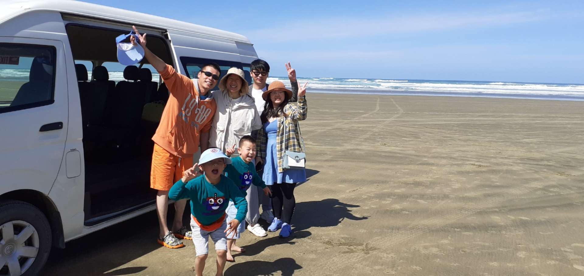 Happy customers on the beach